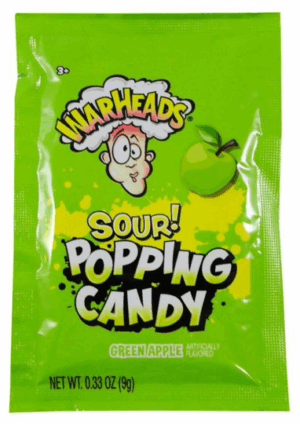 Warheads Sour Green Apple Popping Candy Packets .33oz 20ct